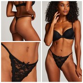 Hunkemoller! Мереживні жіночі труси, міні стрінги Л розмір caviar! Лот 118
