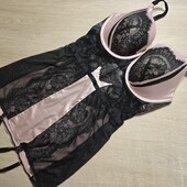 Hunkemoller noir! Спокусливий жіночий пеньюар з підтяжками для панчох 80Е black! Лот 42