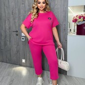 Костюм трикотаж вафелька 48-60р кольори