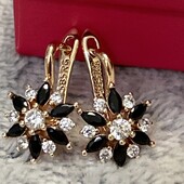 Шикарные серьги!!!! Цвет советского золота 1.9 см12 мм