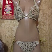 ❤Не реально красивый!!!! Брендовый весь с пайетками золотыми купальник новый❤Англия.