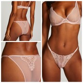 Hunkemoller! Жіночі труси із мережива і сіточки, бразиліани Хл розмір pale mauve! Лот 865
