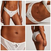 Hunkemoller! Ніжні жіночі труси із мережива і сіточки Л розмір snow white! Лот 826