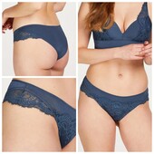 Hunkemoller! Якісні жіночі труси з мереживом Хл розмір dark denim! Лот 334