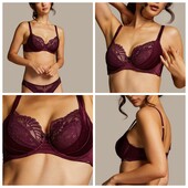Hunkemoller noir! Надзвичайно гарний жіночий бюстгальтер на кісточках 80Д Italian plum! Лот 718