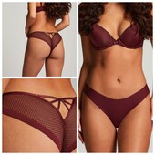 Hunkemoller! Безшовні жіночі труси з попкою із сіточки Л розмір windsor wine! Лот 1