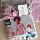 Disney брендовые удлиненные футболочки на девочку рост 122/128 см в лоте 2шт.
