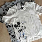 Disney брендовые хлопковые футболочки на рост 122/128 см в лоте 2 шт.