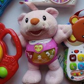 1 шт в лоте музыкальный мишка подвеска Vtech розовый