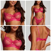 Hunkemoller! Мереживний жіночий бюстгальтер на кісточках 70С pink yarrow! Лот 36
