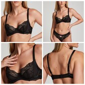 Hunkemoller! Неймовірний жіночий бюстгальтер зі срібною ниткою 80С caviar! Лот 90