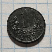 Монета Данії 1 ере 1942