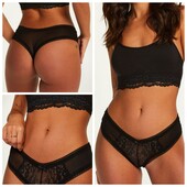 Hunkemoller! Елегантні жіночі труси з мережива і сіточки Хл розмір caviar! Лот 168
