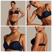 Hunkemoller noir! Неймовірний жіночий бюстгальтер з камінцями 70С pageant blue! Лот 26
