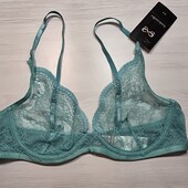Hunkemoller! Мереживний жіночий бюстгальтер на кісточках 80Д sea blue! Лот 31