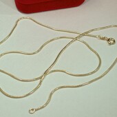 Очень красивая цепочка 60 см, плетение Снейк.Позолота 585 пробы 18К.