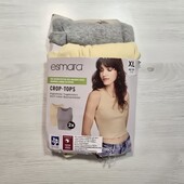 Есмара! Трикотажна укорочена жіноча майка в рубчик 48/50 євро 54/56 наш, в лоті 2 шт! Лот 17