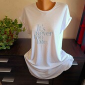 ✓Primark✓натуральная футболка,туника по бокам разрезы