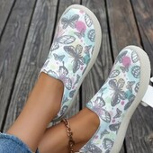 Жіночі легкі кросівки без застібки, з принтом метеликів, устілка 26.0