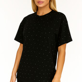 ⇑ Футболка зі стразами чорна рр. onesize (020)