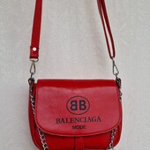 Кожаная маленькая сумочка Balenciaga красная