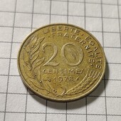 Монета Франції 20 сантимів 1978