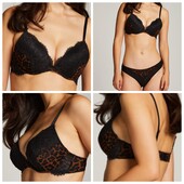 Hunkemoller! Леопардовий Жіночий бюстгальтер 70С пуш-ап perfect plunge! Лот 459