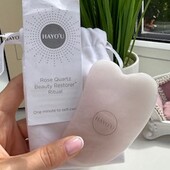 hayo'u rose quartz beauty restorer ritual Скребок гуаша з натурального рожевого кварцу. Оригінал