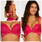 Hunkemoller! Рожевий жіночий бюстгальтер від купальника, верх від купальника 75Д bright rose! Лот 5