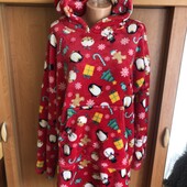 Меховушка довга, плюшева туника, кофта, худи, 2-3 XL. Christmas, слип, пижама