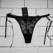 Трусики жіночі стрінги із зав'язками чорні hunkemoller євро розмір ХL.