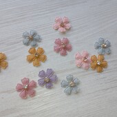 10шт Квіточка зі стразом, аплікація, нашивка декор