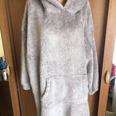 Меховушка довга, плюшева туника, халат, плаття, худи, 4-6XL. стич, слип, пижама, плед