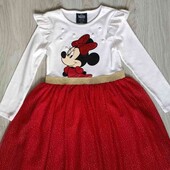 Disney брендовое хлопковое нарядное платье на девочку 5/6 лет рост 116 см нюанс
