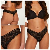 Hunkemoller! Трендові жіночі труси з мереживом, стрінги Хл розмір caviar! Лот 311
