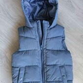 Dunnes stores брендовая жилетка с капюшоном цвет серо/синий на рост 104/110 см