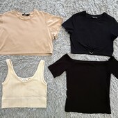 4 кроп топа . Amisu , H&M , нове і як нове. Чітко на розмір M