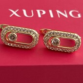 Не пропустите! Красивые серьги, позолота 18К,высота1.6 см/0.9 см