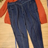 Штаны брюки в полоску женские длина 7/8 XXL-3XL