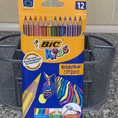 Фірмові олівці 12 кол. BIC Kids evolution Stripes