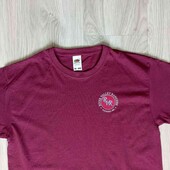 Fruit of the loom брендовая хлопковая футболка цвет марсала на подростка рост 152 см