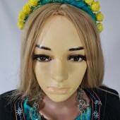 Патріотичний обруч з квітами, ручна робота