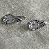Серьги Нежность,под серебро,высота 1.6 см,ширина 0.9 см