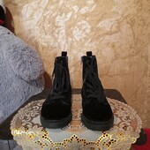 ❤️Брендовые чёрные эко-замша ботинки новые❤️Англия.Оригинал!!!!! Стелька 23,5 - 24 см.