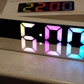 RGB цифровые светодиодные зеркальные настольные часы с led-дисплеем, будильником и термометром