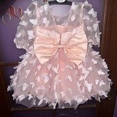 Сукня на дівчинку 12-18 міс Пудра нова