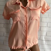 Блуза з коротким рукавом персикового кольору р.м