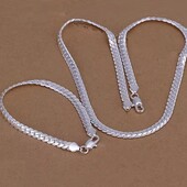 Комплект ланцюжок та браслет , стерлінгове срібло 925