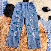 Нові джинси кльош на дівчинку на зріст 140см