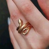 Каблучка, кільце змія, снейк, медзолото, розмір 17